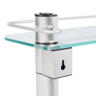 Porta Shampoo Reto Triplo Parafuso Metal e Vidro Prata 60x62x19,50cm Shelf Cris Metal